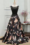 New Arrival Black Lace A Line Fashion Prom Dresses Evening Gowns Party Dress