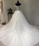 Hot Sales Cap Sleeves Lace High Quality White Wedding Dress Bridal Dress Weding Gown