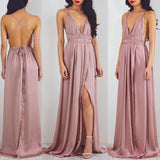 Hot Sales Spaghetti Straps Backless Split Elegant Prom Dresses Evening Dress Party Gown