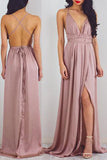 Hot Sales Spaghetti Straps Backless Split Elegant Prom Dresses Evening Dress Party Gown