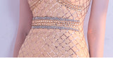 Gold Sequin Straps Mermaid Sexy Prom Dresses Evening Gowns Party Dress LD903