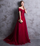 Short Sleeves Red Lace Appliques High Quality Prom Dress Evening Gowns Party Dress