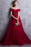 Short Sleeves Red Lace Appliques High Quality Prom Dress Evening Gowns Party Dress