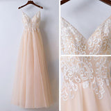 Spaghetti Straps A Line Lace Appliques Real Picture Prom Dresses Wedding Evening Dress