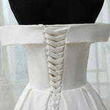 Real Picture Ivory Off the Shoulder A Line Elegant Wedding Dresses Bridal Dress Weding Gowns