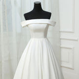 Real Picture Ivory Off the Shoulder A Line Elegant Wedding Dresses Bridal Dress Weding Gowns