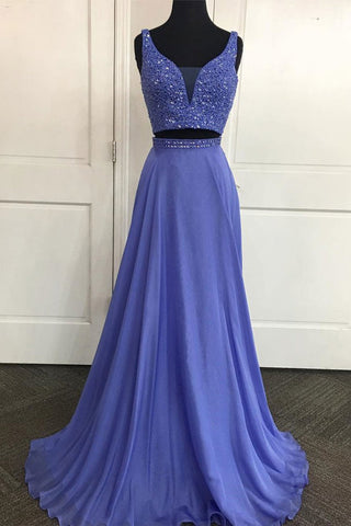 Two Pieces Off the Shoulder V Neck Real Photo Prom Dresses Evening Gown Party Dress