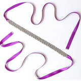 Purple Crystal Wedding Sashes Shiny Bridal Accessories Belts with Ribbon