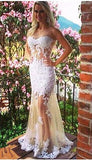 Charming Sleeveless Diyouth White Lace Custom Formal Evening Dress - Laurafashionshop