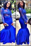 High Quality Mermaid Blue Plus Prom Dress