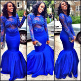 High Quality Mermaid Blue Plus Prom Dress