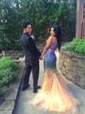 Sweetheart Sparkly Two Piece Fashion Full Length Mermaid Dress Prom Dresses - Laurafashionshop