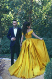 Off-the-Shoulder A-Line Elegant Ruffles Beadings Prom Dresses - Laurafashionshop