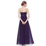 Sweetheart Purple Chiffon Empire Bridesmaid Dresses Prom Dresses - Laurafashionshop