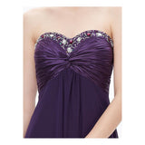 Sweetheart Purple Chiffon Empire Bridesmaid Dresses Prom Dresses - Laurafashionshop