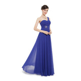 Long Bridesmaid Dress With Beaded Detail Royal Blue Prom Dresses - Laurafashionshop