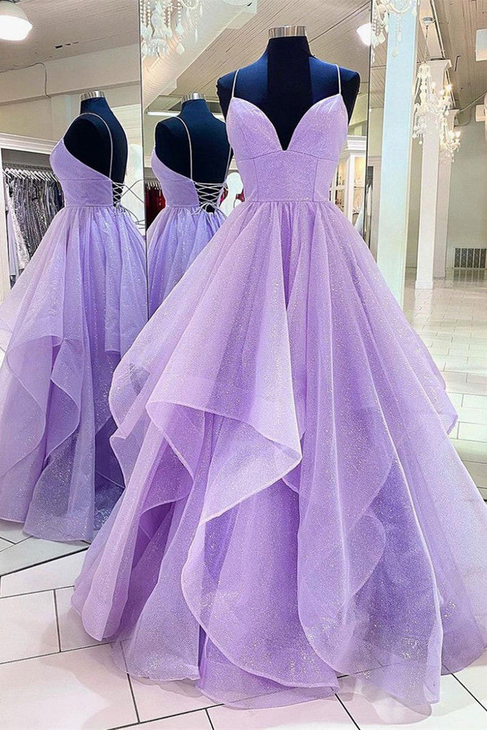 Gorgeous Ball Gown Spaghetti Straps Tulle Prom Dresses, Sweet 16 Dress