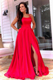 Gorgeous A-line Sleeveless Red Long Prom Dresses, Evening Gowns