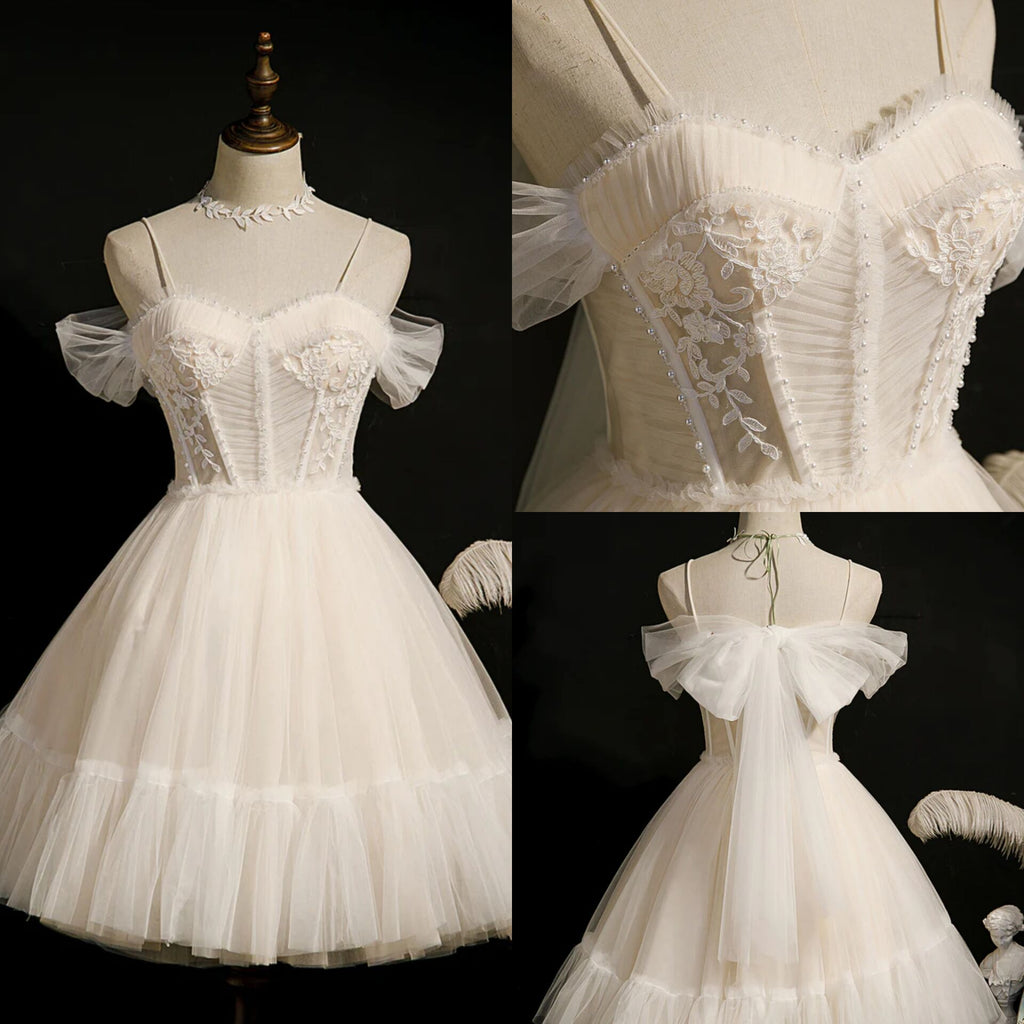 Lovely Spaghetti Straps Fairy Dress Tulle Homecoming Dress