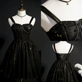 Classy Black Spaghetti Straps Tight Short Homecoming Dress