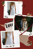 Modest Halter Lace Floor Length Wedding Dresses, Beach Wedding Dresses