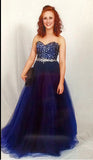Royal Blue Sweetheart Beading Unique Prom Dresses