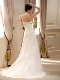 Halter A-line Sweep Brush Train Great Wedding Dresses - Laurafashionshop