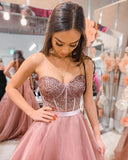 A Line Long Beaded Sweetheart  Popular Evening Party Dresses Prom Dresses