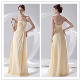 Floor Length Strapless Chiffon Floor Length Bridesmaid Dress Prom Dresses - Laurafashionshop