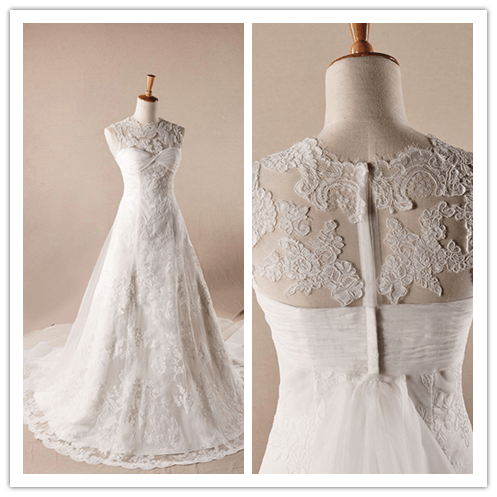 Lace A-line Wedding Dresses - Laurafashionshop