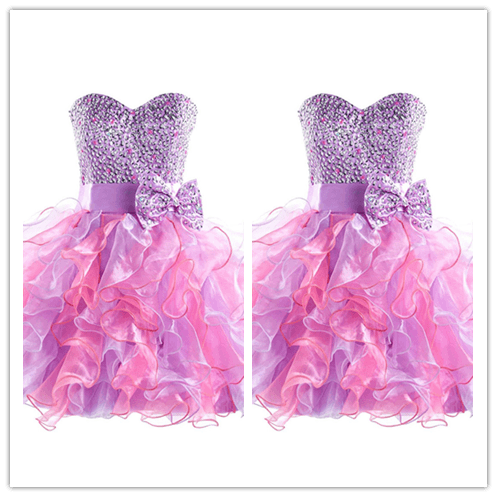 Fitted Beading Short Tulle Homecoming Dresses Prom Dress - Laurafashionshop