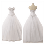 Charming Strapless Beaded Ball Gowns Wedding Dresses - Laurafashionshop