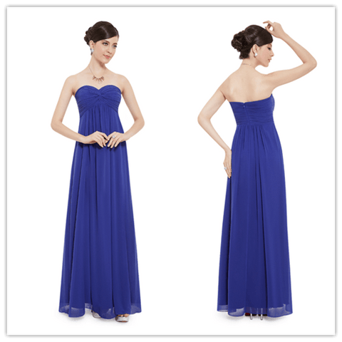 Empire Chiffon Sweetheart Bridesmaid Dresses With Twist Front Prom Dresses - Laurafashionshop