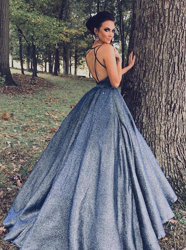 blue prom dresses ball gowns evening dress nv55 – NiceVestidos