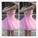 Colorful Pink Cute Homecoming Dresses Prom Dresses - Laurafashionshop