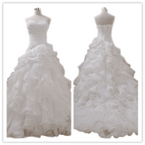 Organza Sweetheart White With Rich Ruffles Wedding Dress - Laurafashionshop