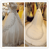 Lace Up Long princess beading sweetheart back wedding dress - Laurafashionshop