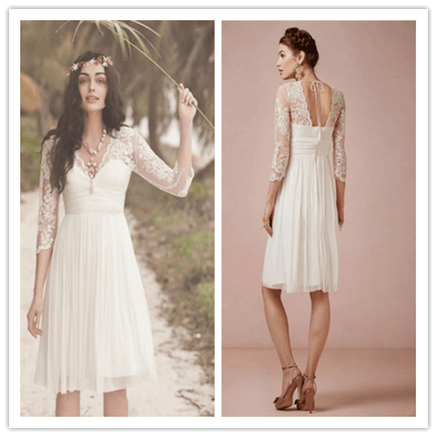 A-Line Short  Real Made  Lace New Arrival Wedding Dress - Laurafashionshop