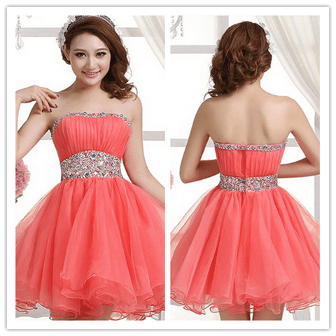 Sweet 16 Dress Coral Sexy Homecoming Dresses Prom Dresses - Laurafashionshop