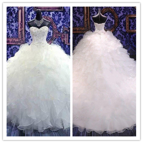 Lace Strapless Wedding Dresses Ball Gown/Duchess