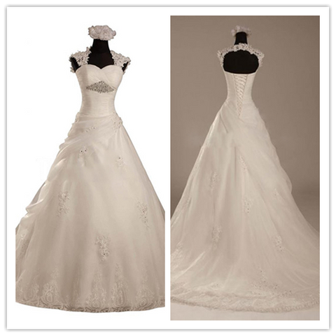 Tulle Tiered Mermaid Wedding Dress with Lace