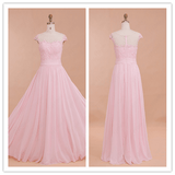 Pink Classy Modest Bridesmaid Dresses Prom Dresses - Laurafashionshop