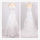 V-Neck Flower Lace Wedding Dress with Empire Waist