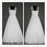 Long Chiffon A Line Floor Length Bridal Gown Wedding Dresses - Laurafashionshop