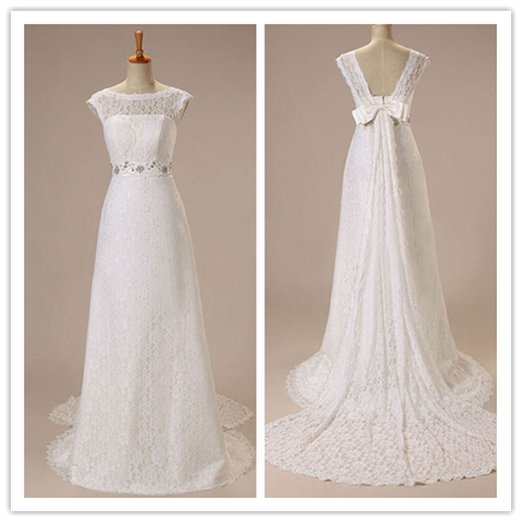 High Neck Lace Wedding Gowns With Real Photo Bridal Dress