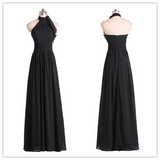 Pastel Chiffon A-line Sweetheart Strapless Long Bridesmaid Dress