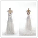 Tulle A-line Jewel Wedding Dress with Lace Applique