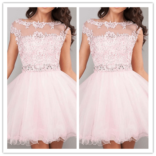 Short Tulle Prom Gown Homecoming Dance Dresses Prom Dress - Laurafashionshop