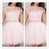 Colorful Pink Cute Homecoming Dresses Prom Dress - Laurafashionshop