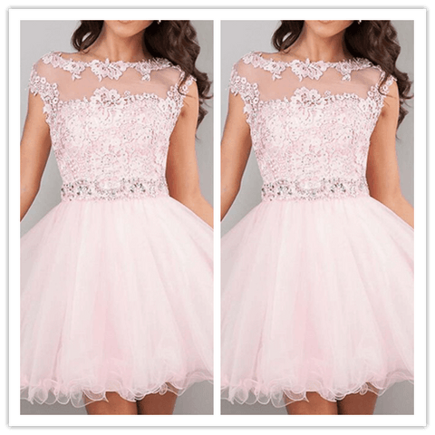 Colorful Pink Cute Homecoming Dresses Prom Dress - Laurafashionshop